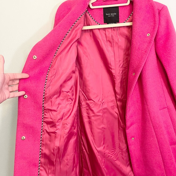KATE SPADE New York Pink Wool Blend Stand Collar Over Coat Jacket Medium NWT - Picture 4 of 9